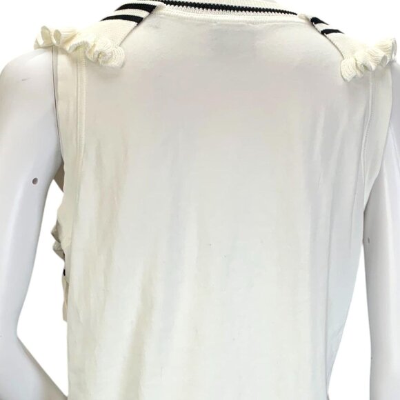 Cabi Women Topspin Top Black White Ruffle Sleeveless Stretch Knit #5199 Size S - Picture 8 of 12